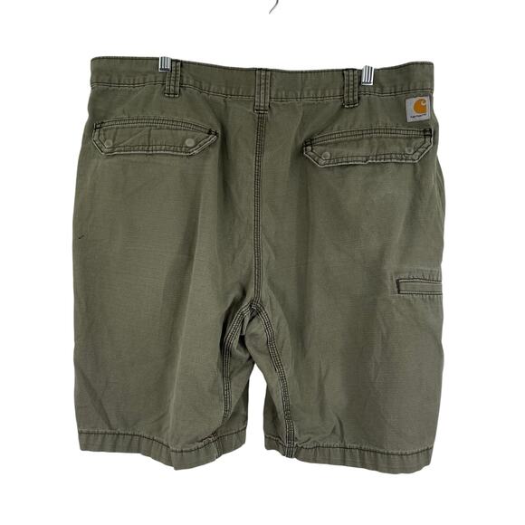 Carhartt Relaxed Fit Green Men's Cargo Work Shorts Ripstop Fabric Size 40 - Picture 6 of 13